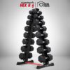 ดัมเบล HEX 8 คู่ (2.5-20KG) พร้อมขาตั้ง