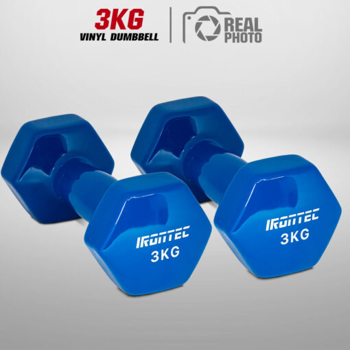 ดัมเบล 3KG (1 คู่) หุ้มยางไวนิล สีน้ำเงิน