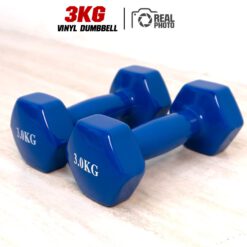 ดัมเบล 3KG (1 คู่) หุ้มยางไวนิล สีน้ำเงิน