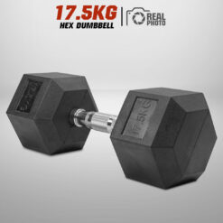 ดัมเบล หกเหลี่ยม หุ้มยาง 17.5KG (1 ข้าง) HEX Dumbbell