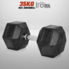 ดัมเบล หกเหลี่ยม หุ้มยาง 35KG (1 ข้าง) HEX Dumbbell