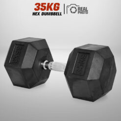 ดัมเบล หกเหลี่ยม หุ้มยาง 35KG (1 ข้าง) HEX Dumbbell