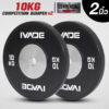 แผ่นน้ำหนัก 10 กิโล x 2 แผ่น COMPETITION BUMPER (รูขนาด 2 นิ้ว) รุ่น TX1013