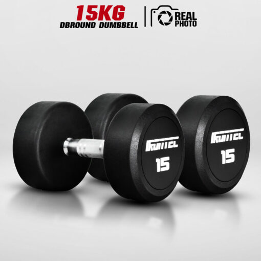 ดัมเบลกลม หุ้มยาง IRONTEC ขนาด 15KG x 2 ชิ้น (DBROUND)