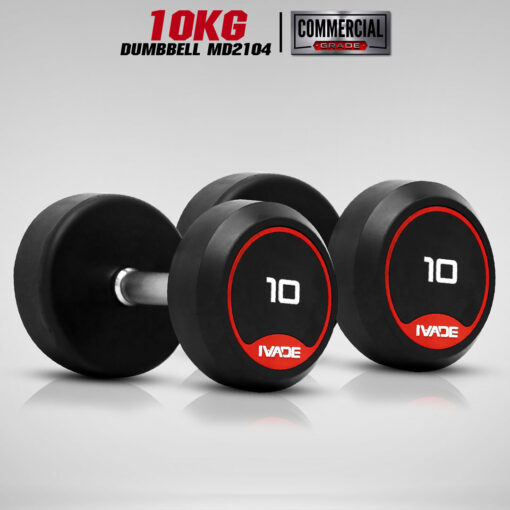 ดัมเบลกลม หุ้มยาง IVADE ขนาด 10KG x 2 ชิ้น (MD2104)