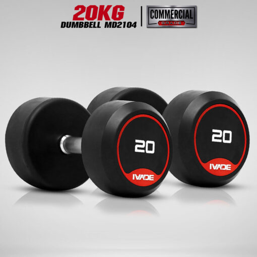 ดัมเบลกลม หุ้มยาง IVADE ขนาด 20KG x 2 ชิ้น (MD2104)