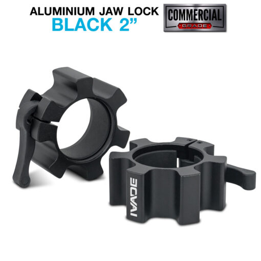 คลิปล็อคคานบาร์เบล 2 นิ้ว ALUMINIUM JAW LOCK สีดำ x2 ชิ้น (MD4046-BLACK)