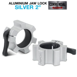 คลิปล็อคคานบาร์เบล 2 นิ้ว ALUMINIUM JAW LOCK สีเงิน x2 ชิ้น (MD4046-SILVER)