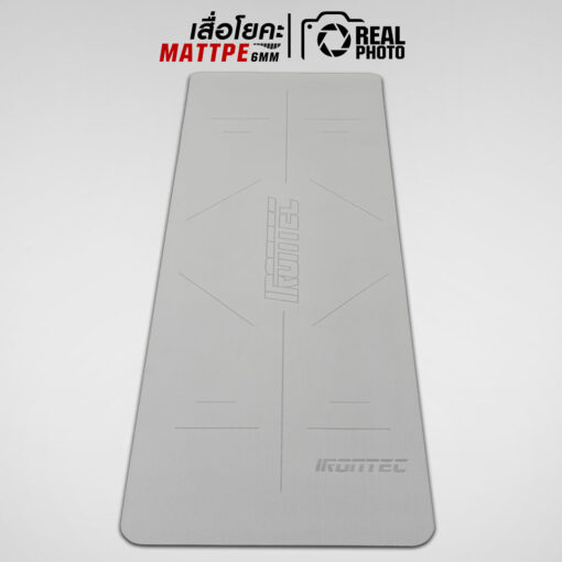 เสื่อออกกำลังกาย เสื่อโยคะ TPE หนา 6มิล สีเทา (Gray)