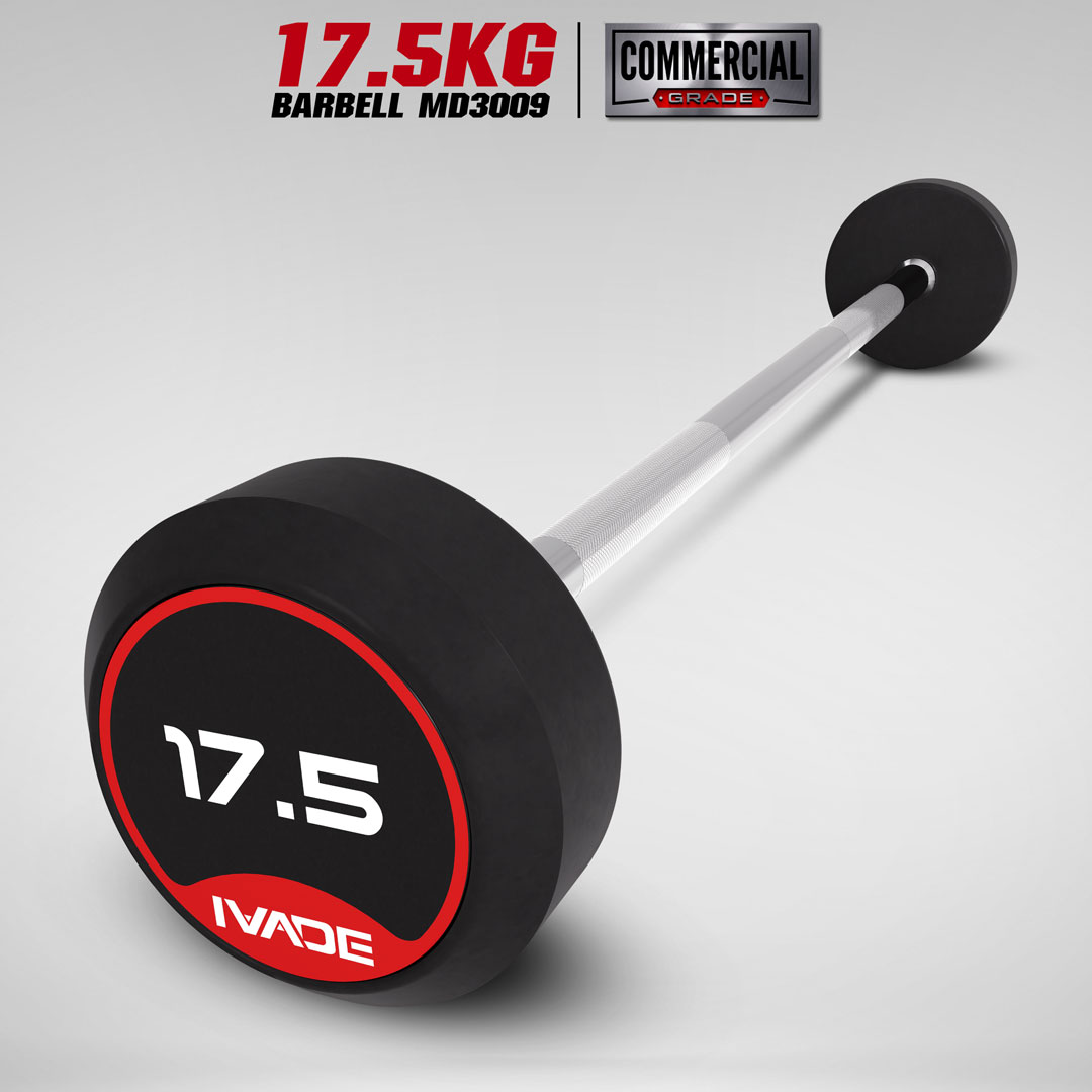 บาร์เบล แกนตรง หุ้มยาง IVADE ขนาด 17.5KG x 1 ชิ้น (MD3009)