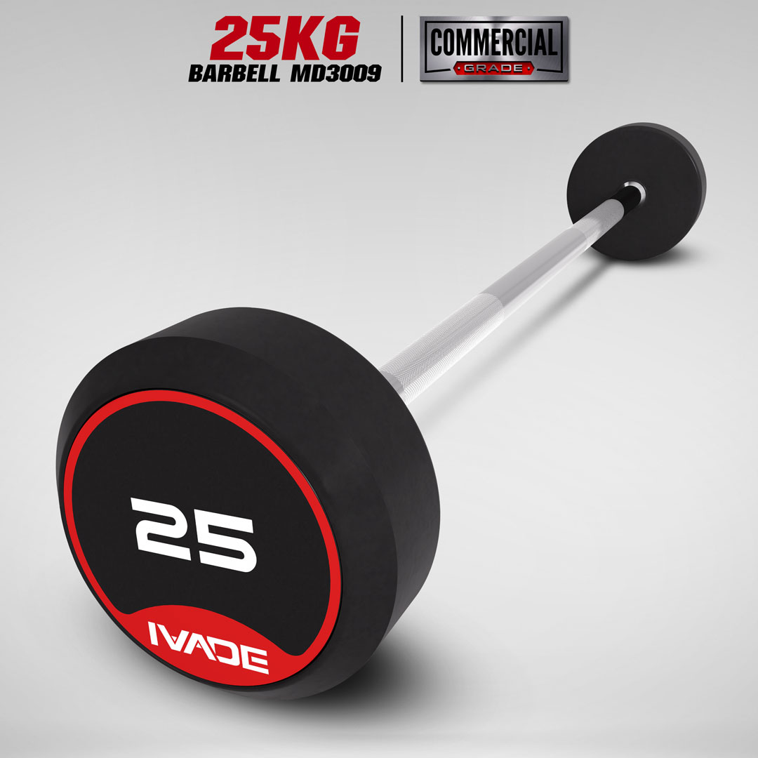 บาร์เบล แกนตรง หุ้มยาง IVADE ขนาด 25KG x 1 ชิ้น (MD3009)
