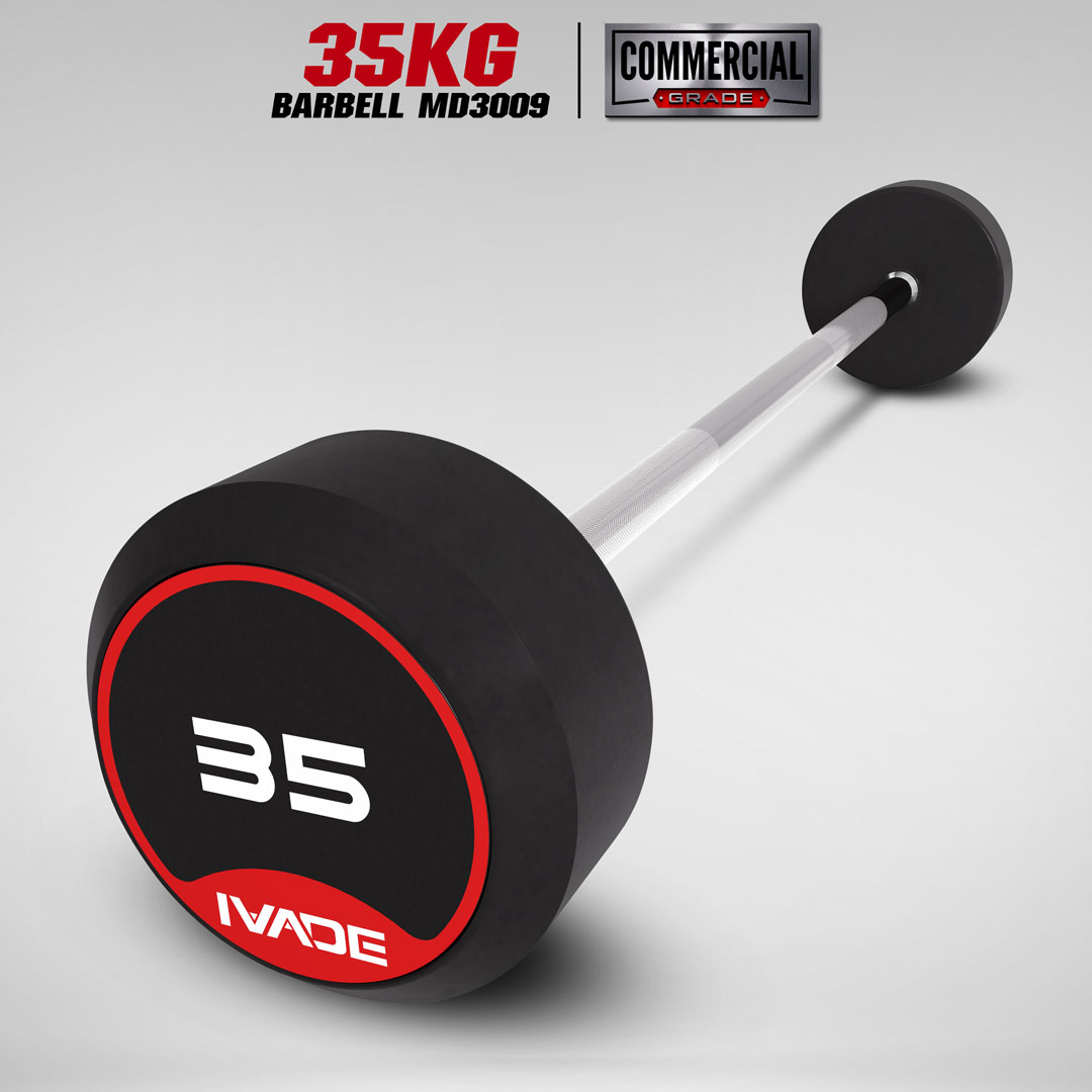 บาร์เบล แกนตรง หุ้มยาง IVADE ขนาด 35KG x 1 ชิ้น (MD3009)