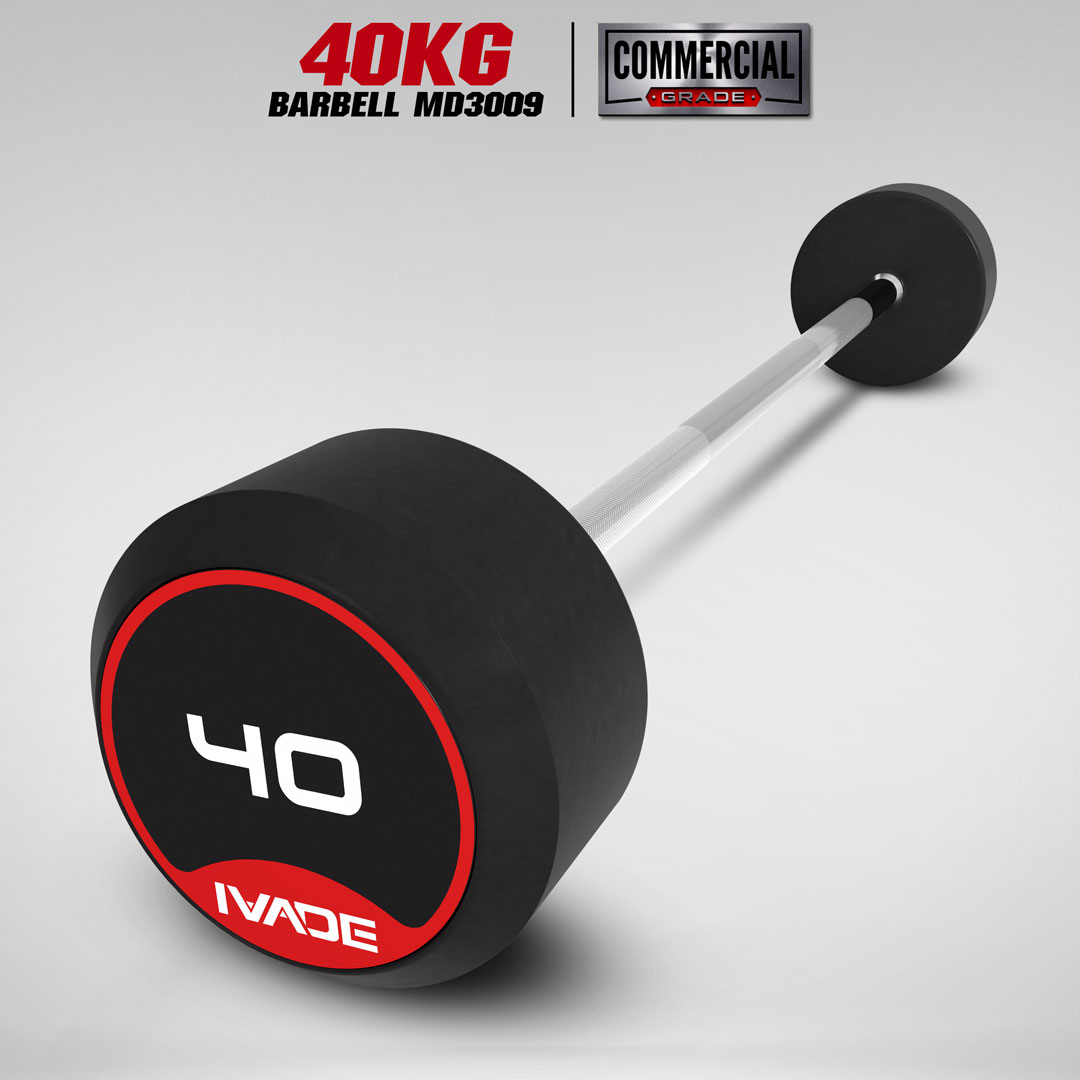 บาร์เบล แกนตรง หุ้มยาง IVADE ขนาด 40KG x 1 ชิ้น (MD3009)