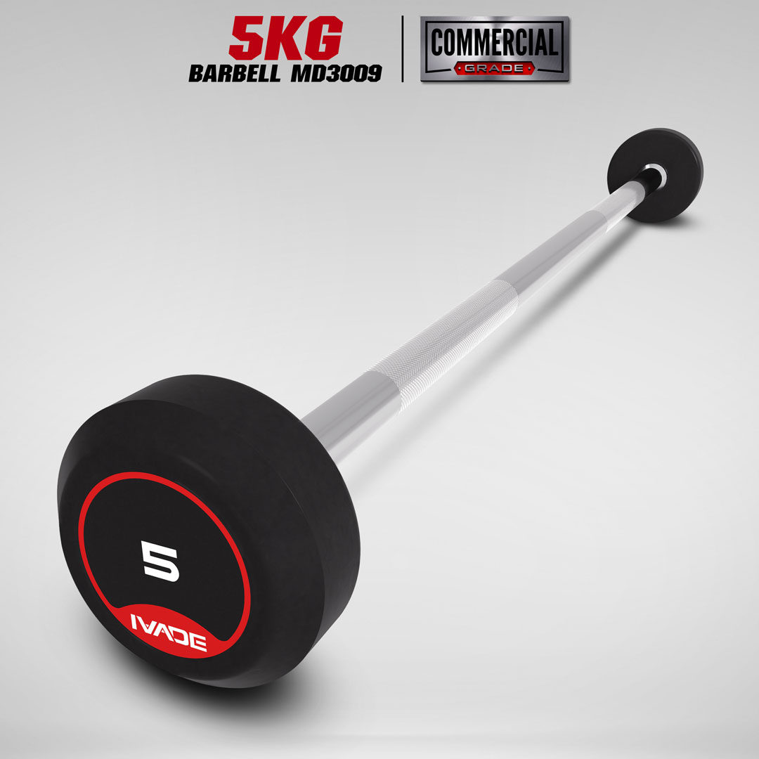 บาร์เบล แกนตรง หุ้มยาง IVADE ขนาด 5KG x 1 ชิ้น (MD3009)